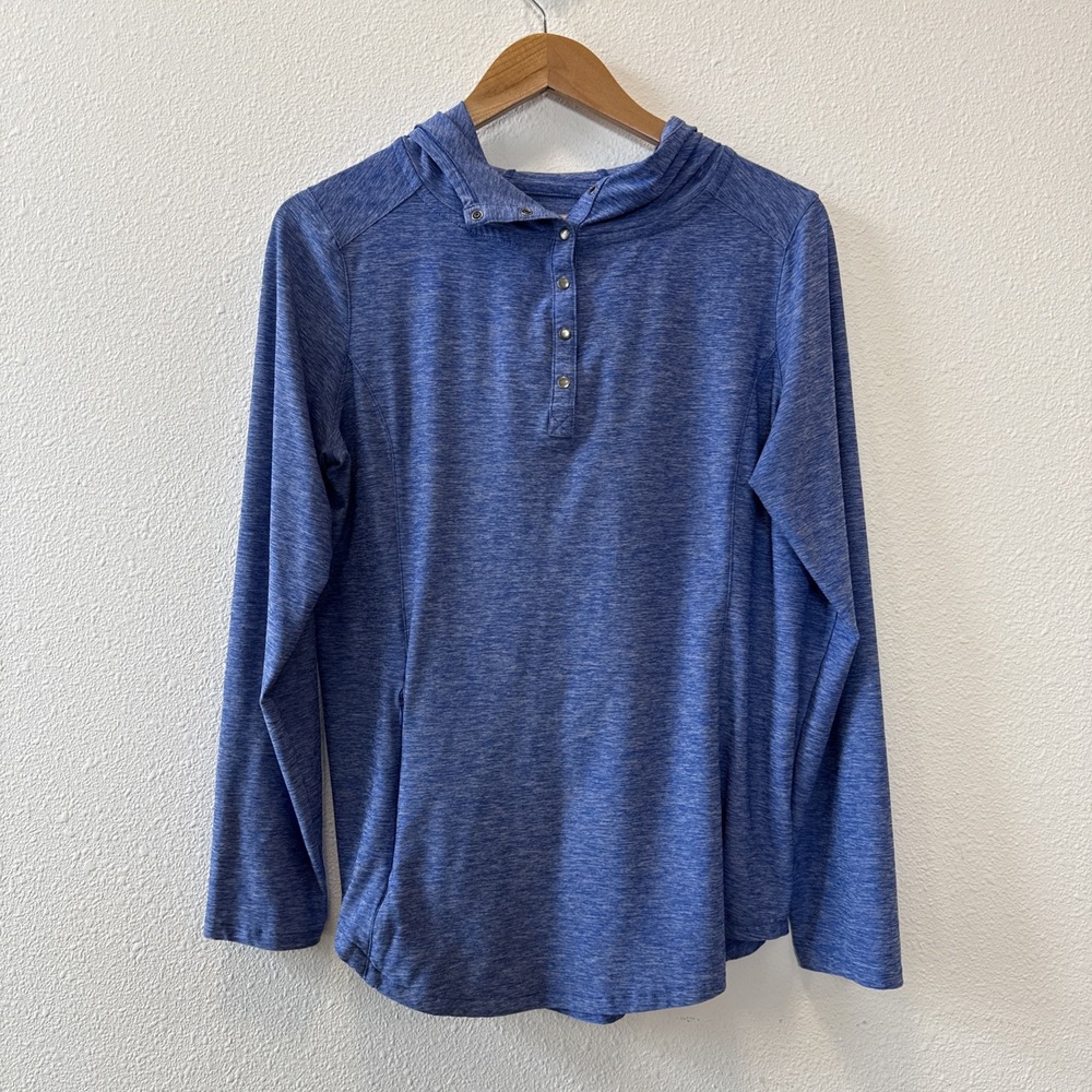Duluth Trading Co Mens S Snap‎ Pullover Blue Long Sleeve Performance
